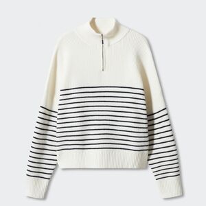 MANGO 1/4 zip polo sweater